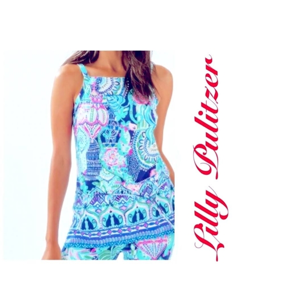 Lilly Pulitzer Adler , Looking Sharp, flowy halter top Size XS - Picture 4 of 4